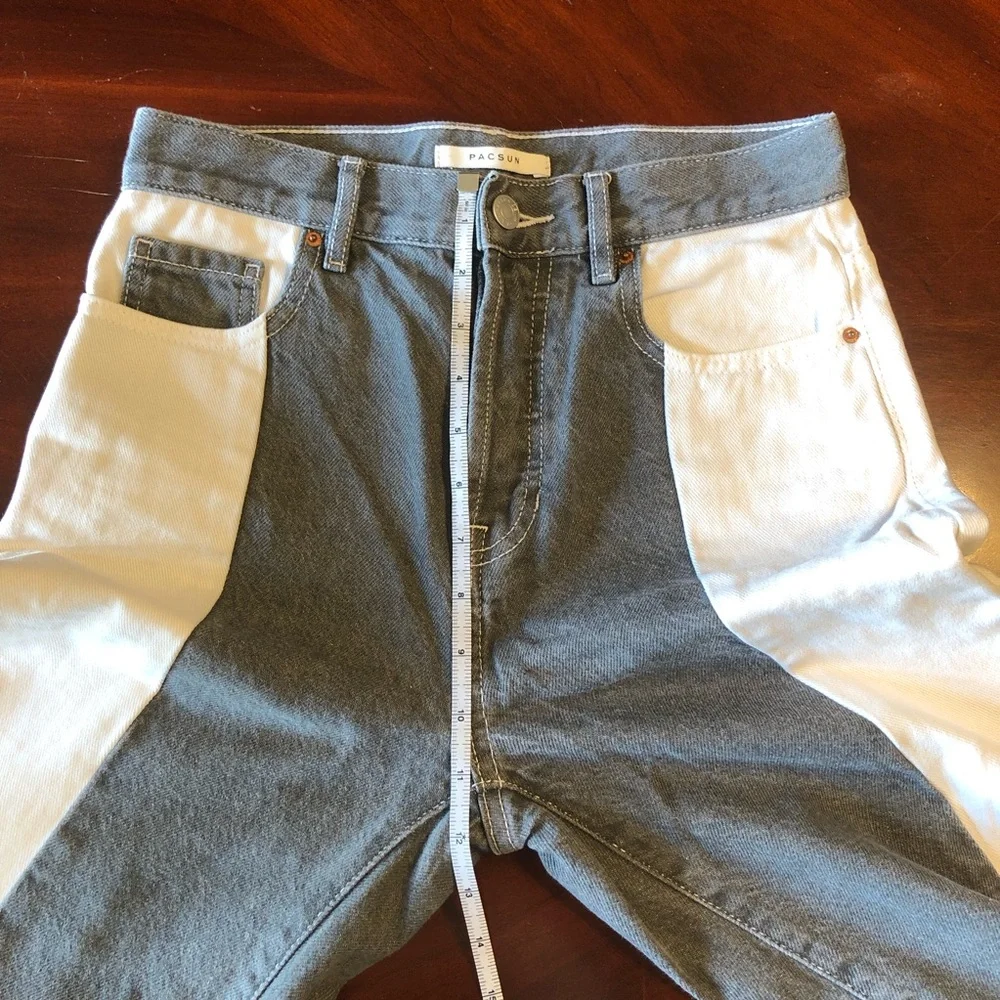 PacSun Color Block High Rise Straight Leg Jeans